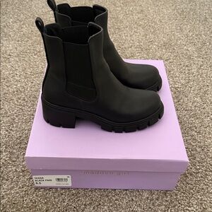 Madden Girl Chunky Black Ankle Booties